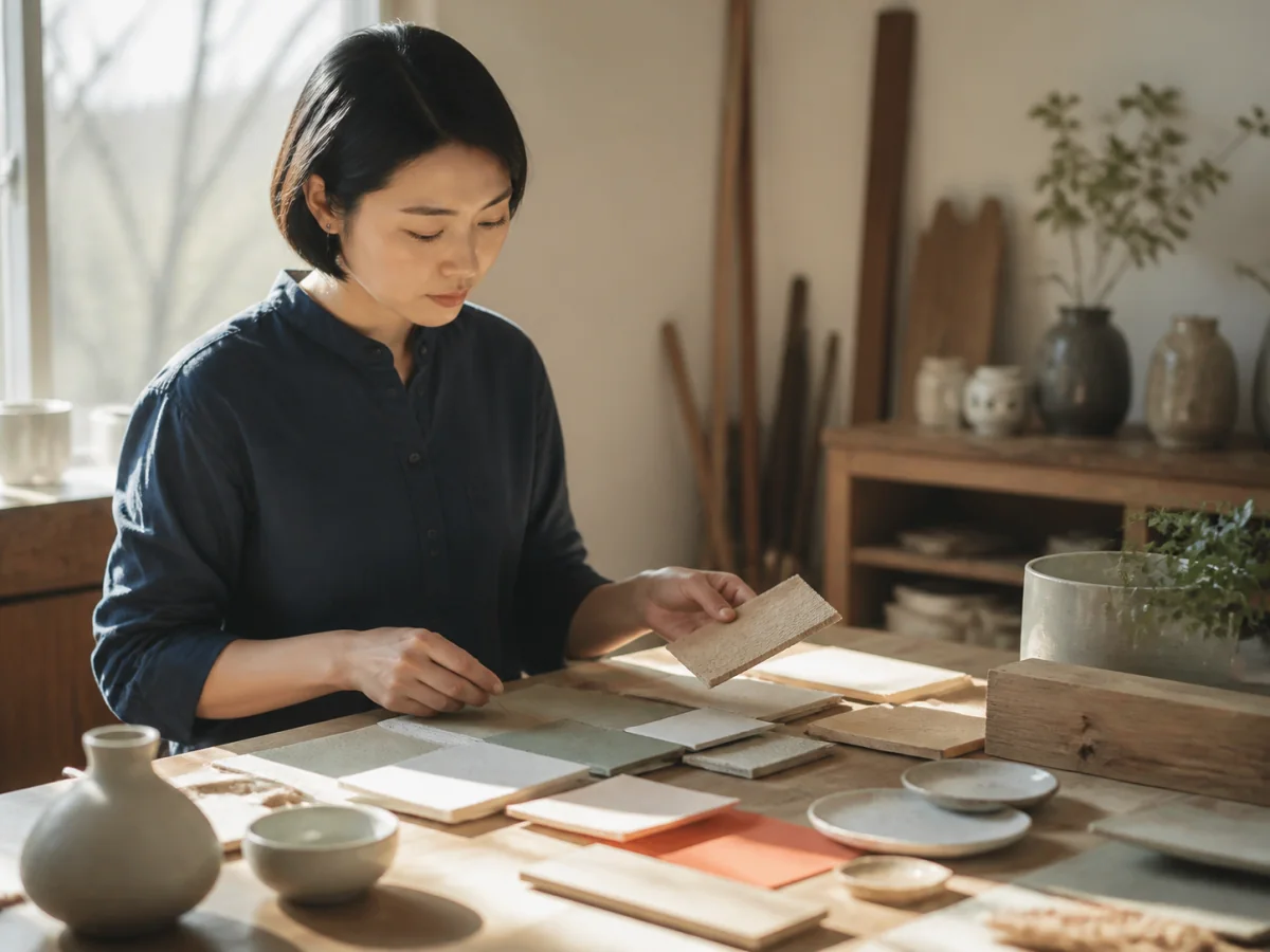 仕事の様子が伝わるブランド写真 — 人物の動作、場所、距離感、時間帯を指定し、単なるポーズ写真ではない自然なストーリーを作ります。