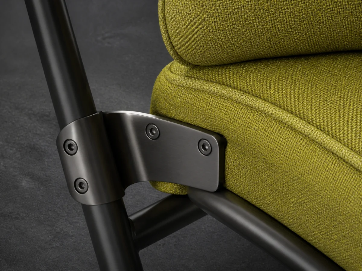 Inspect material and construction detail — Zoom into textile weave, seams, tubular metal, fasteners, and reflections before treating the image as a catalog or campaign asset.